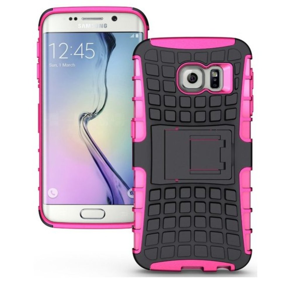 PREMIUM GALAXY S6 EDGE DUAL LAYER CASE KICK STAND